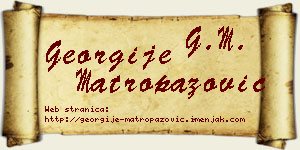 Georgije Matropazović vizit kartica